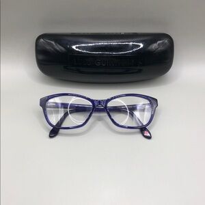 Lulu Guinness L886 Glasses FRAMES Indigo Blue w Crystals 52-15-135 Cat Eye